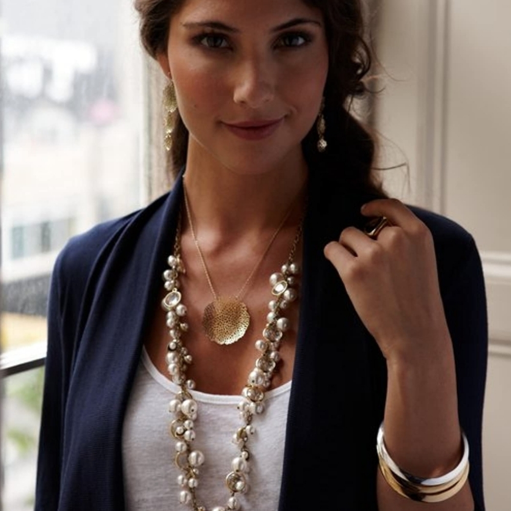 Chloe +Isabel Pearl & Crystal Drop Necklace - Picture 1 of 6